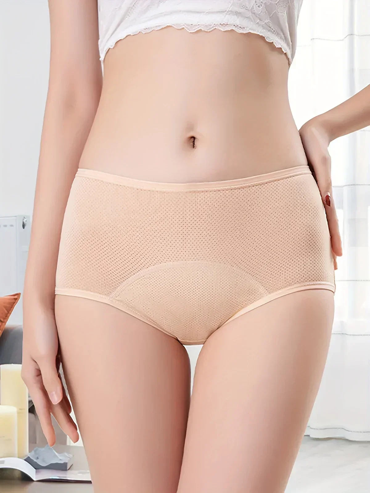 Leak-proof protective pants with a high waist
