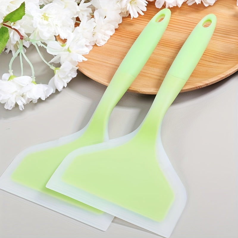 Skanto | Premium Tamagoyaki Silicone Spatula - Heat Resistant, Non-stick with Wide Ergonomic Grip - Ideal for Pizza, Frying, Grilling, Pancakes, Fluorescent Green, Eid Al-Adha Mubarak
