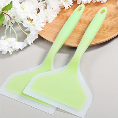 Skanto | Premium Tamagoyaki Silicone Spatula - Heat Resistant, Non-stick with Wide Ergonomic Grip - Ideal for Pizza, Frying, Grilling, Pancakes, Fluorescent Green, Eid Al-Adha Mubarak