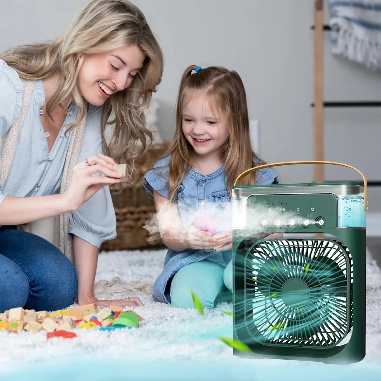 3-in-1 Portable Air Cooler with Humidifier and LED Night Lights | Bowlift