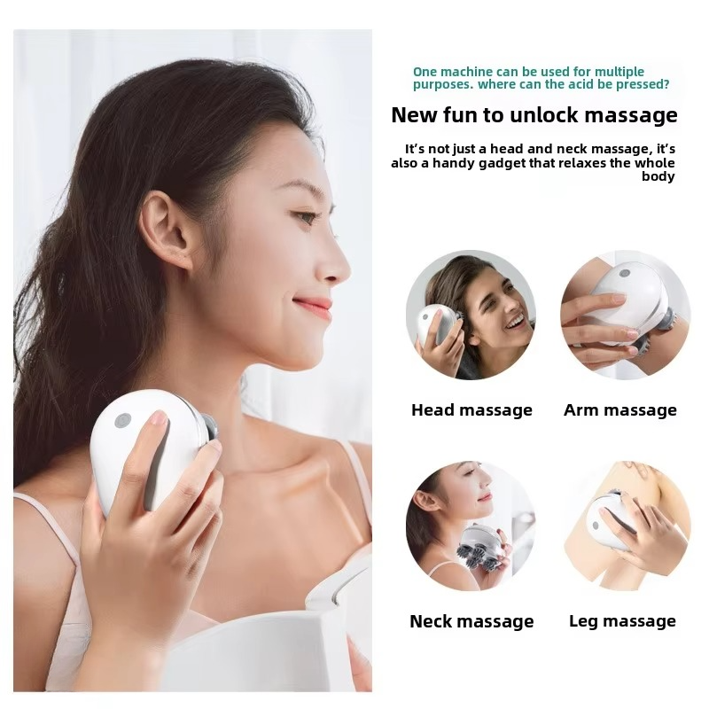 Skanto | Electric Scalp and Body Massager with Red Light Therapy for Stress and Muscle Tension Relief