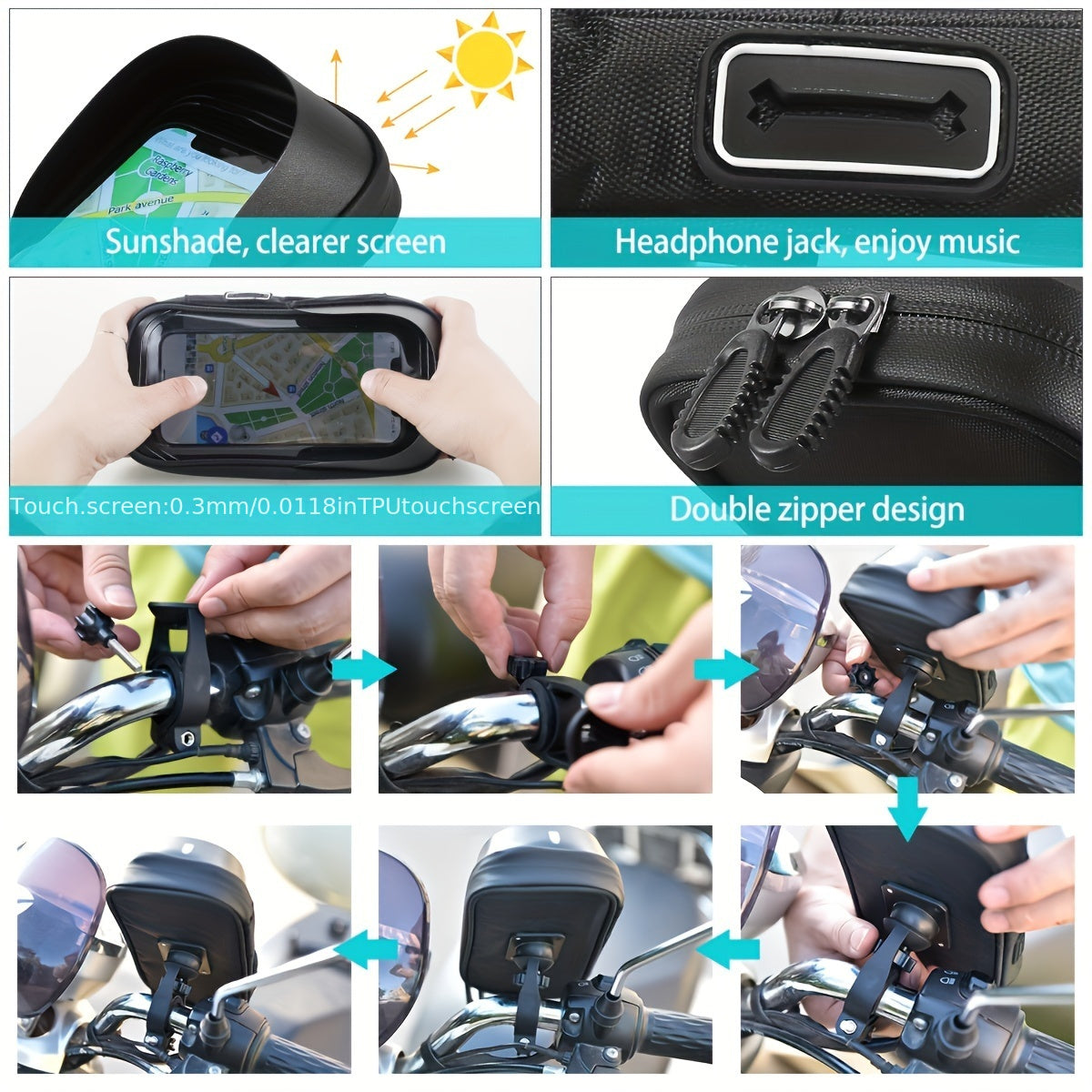 BowLift | Waterproof Phone Holder for Bike and Motorcycle – 360° Rotatable and Suitable for 4.5–6.4 inch