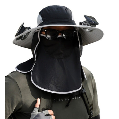Quick-drying Solar Fan Outdoor Big Brim Sun Hat | Bowlift