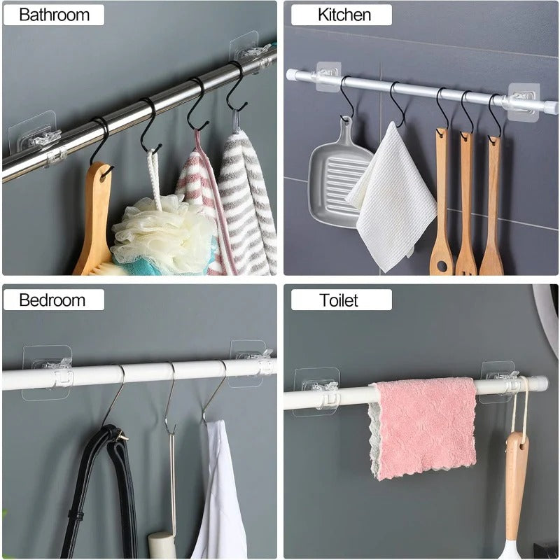 BowLift | Nail-Free Adjustable Curtain Rod Bracket Holders – Drill-Free & Wall-Safe