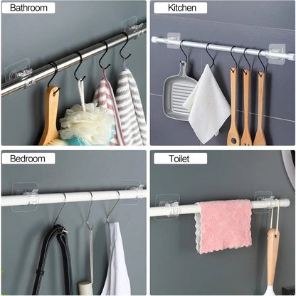 BowLift | Nail-Free Adjustable Curtain Rod Bracket Holders – Drill-Free & Wall-Safe