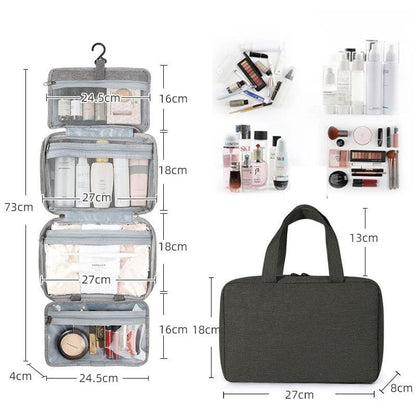 Waterproof toiletry bag travel bag with hook for hanging