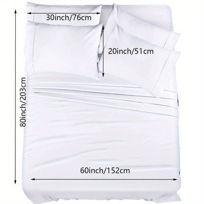 Skanto | 4/6 Pc Luxury Plush Fitted Sheet Set – Soft, Breathable, Color & Fade Resistant Bedding – Deep Pocket Flat Sheet, Fitted Sheet & 2/4 Pillowcases for Bedroom & Hotel Use