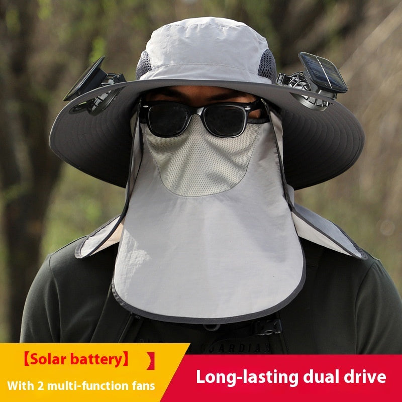 Quick-drying Solar Fan Outdoor Big Brim Sun Hat | Bowlift