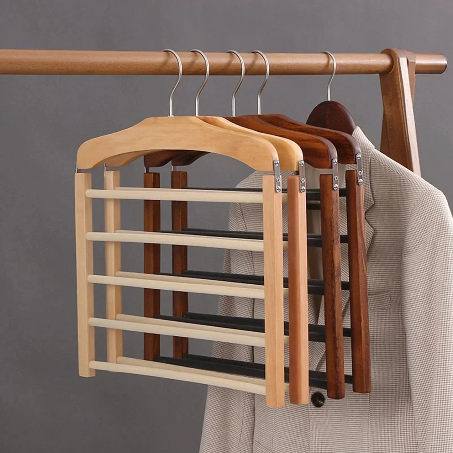 BowLift | Multi-Bar Wooden Clothes Hanger with Premium Finish
