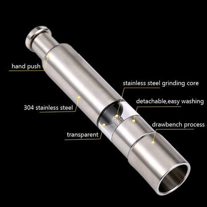 1 Piece Stainless Steel Manual Salt and Pepper Mill Push Pepper Grinder | Brehn
