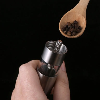 1 Piece Stainless Steel Manual Salt and Pepper Mill Push Pepper Grinder | Brehn