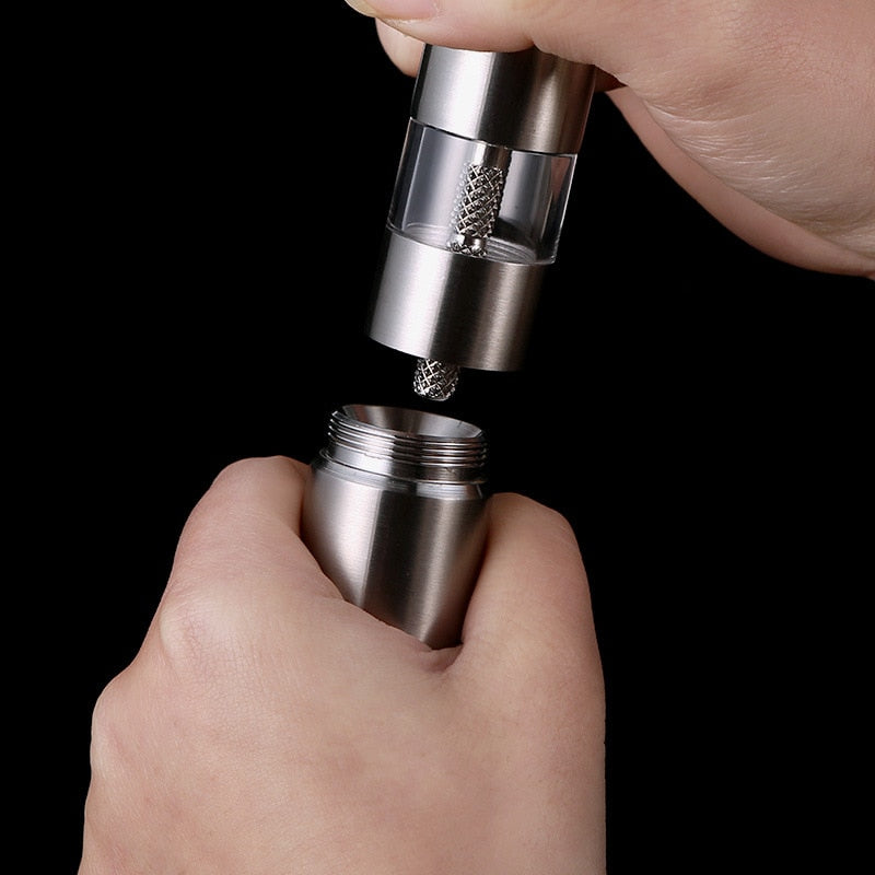 1 Piece Stainless Steel Manual Salt and Pepper Mill Push Pepper Grinder | Brehn