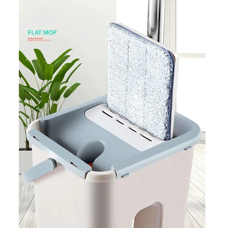 Spin Mop Bucket With Reusable Mop Pads Skanto