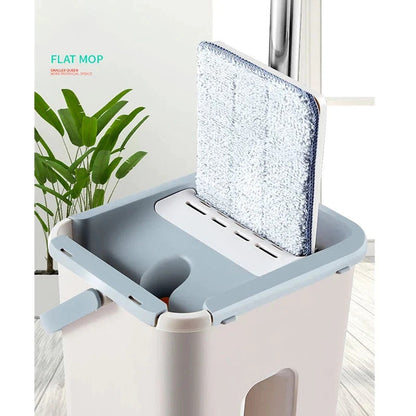 Spin Mop Bucket With Reusable Mop Pads Skanto
