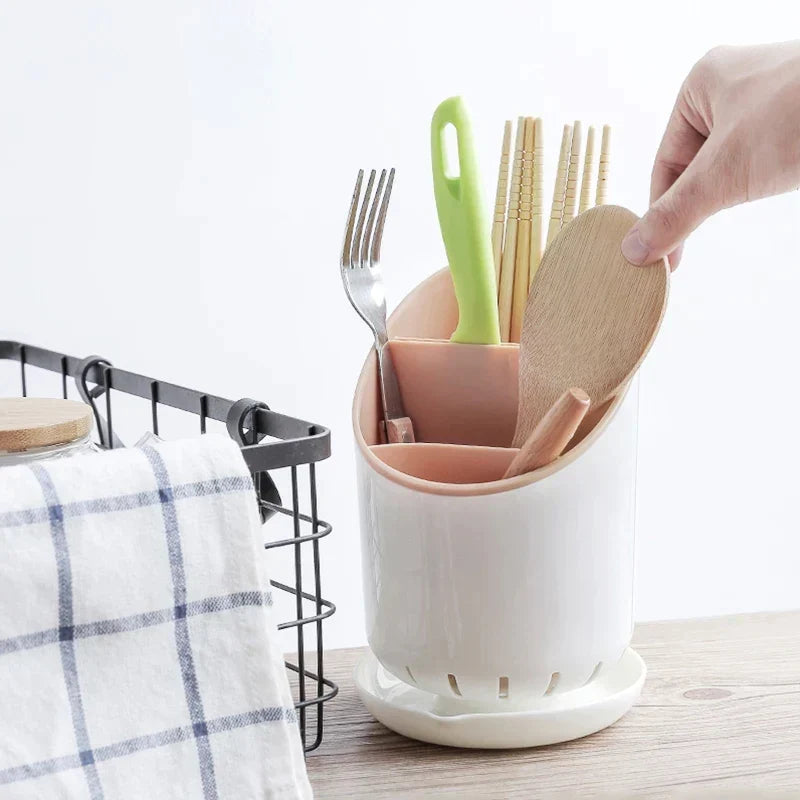 Cutlery Holder with Draining Bowl
