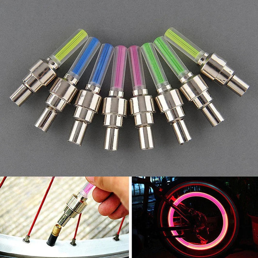 2 Pcs Car Wheel LED Light, Motorcycle Bike Tire Vale Cap Bowlift