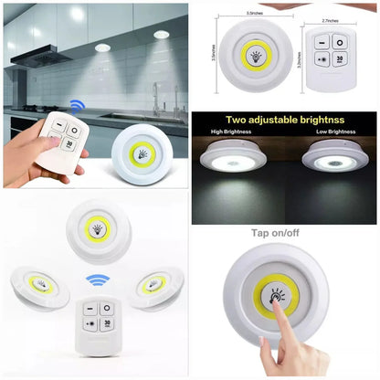 3 Pack Wireless LED Cabinet Lights with Remote Control Karnz