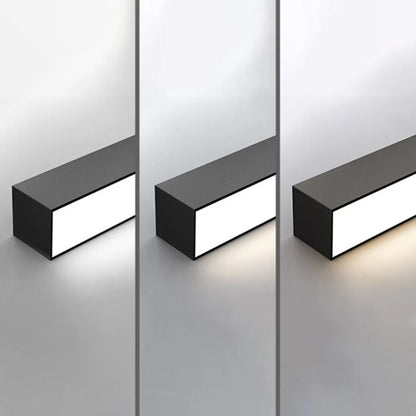 Skanto | Black Metal LED Linear Ceiling Lamp Minimalist Modern Design