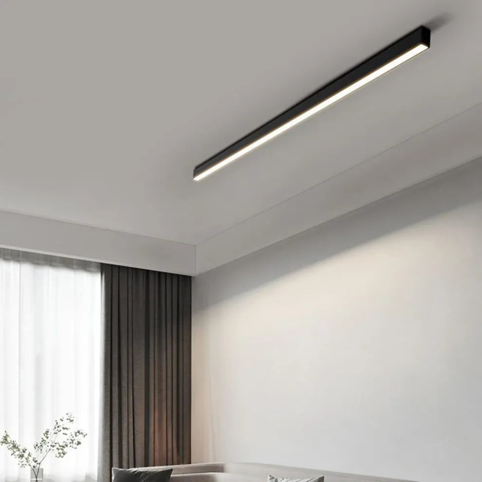 Skanto | Black Metal LED Linear Ceiling Lamp Minimalist Modern Design
