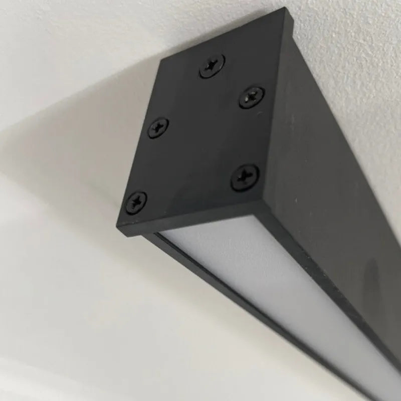 Skanto | Black Metal LED Linear Ceiling Lamp Minimalist Modern Design