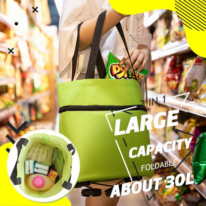 BowLift | 2-in-1 Convertible Shopping Bag with Wheels - CarryFlex