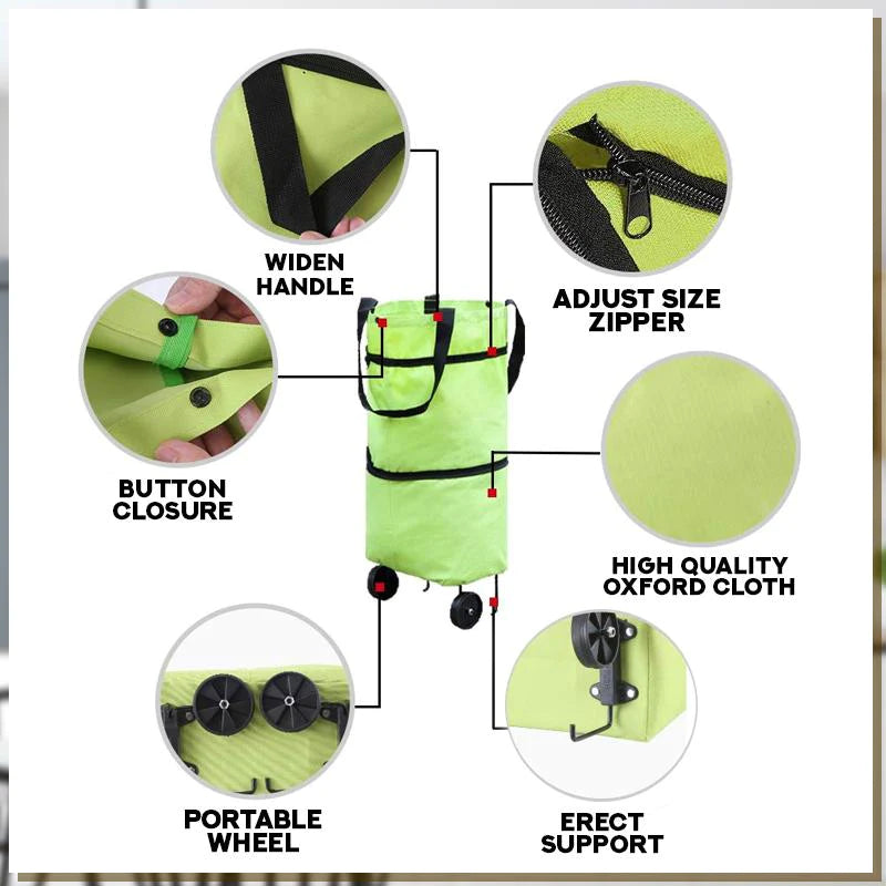 Skanto | 2-in-1 Convertible Shopping Bag with Wheels - CarryFlex