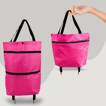 Skanto | 2-in-1 Convertible Shopping Bag with Wheels - CarryFlex