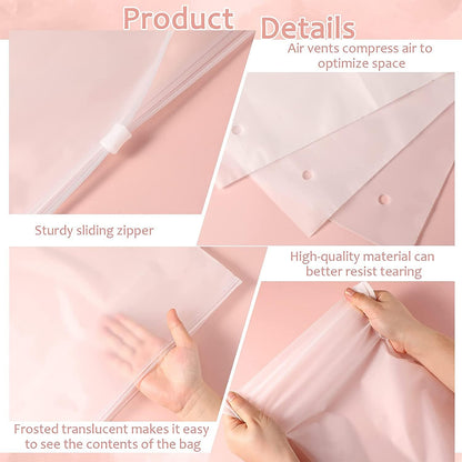 Multipurpose Storage Bags with Frosted Zipper – 20-Pack Plastic Garment Covers (Buy 2 Sets, Get 1 Free)