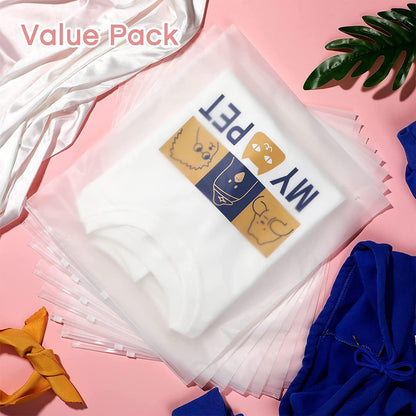 Multipurpose Storage Bags with Frosted Zipper – 20-Pack Plastic Garment Covers (Buy 2 Sets, Get 1 Free)