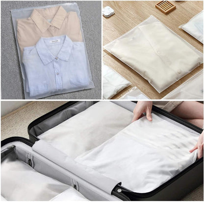 Multi-Purpose Frosted Zip Storage Bags – 20-Pack Plastic Garment Sleeves (Buy 2 Sets, Take 1 FREE) | Bowlift