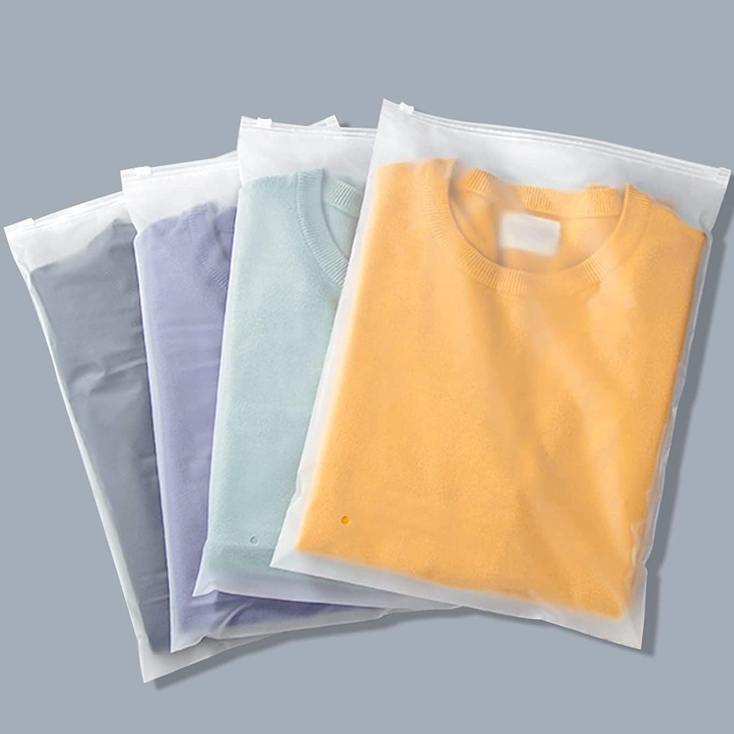 Multipurpose Storage Bags with Frosted Zipper – 20-Pack Plastic Garment Covers (Buy 2 Sets, Get 1 Free)