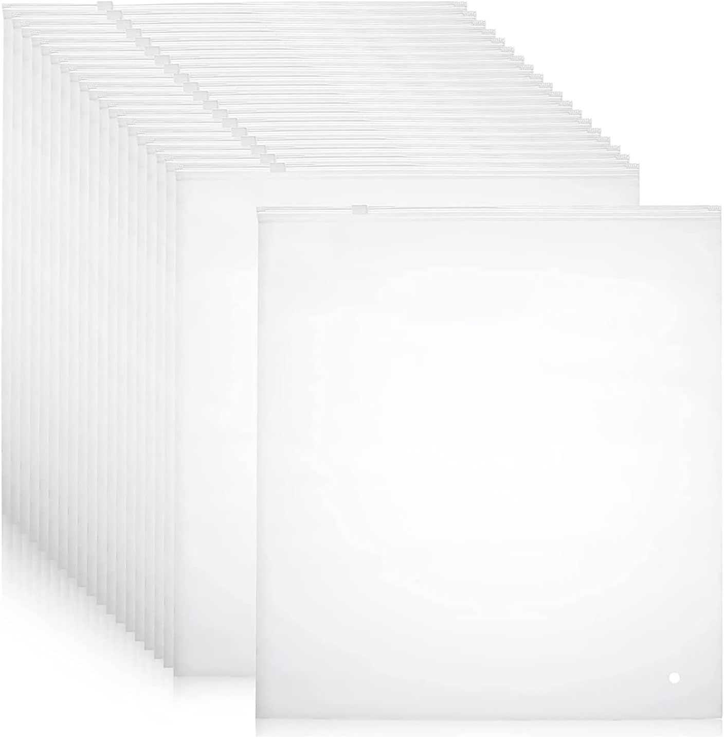 Multi-Purpose Frosted Zip Storage Bags – 20-Pack Plastic Garment Sleeves (Buy 2 Sets, Take 1 FREE) | Bowlift