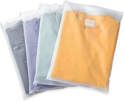Multipurpose Storage Bags with Frosted Zipper – 20-Pack Plastic Garment Covers (Buy 2 Sets, Get 1 Free)