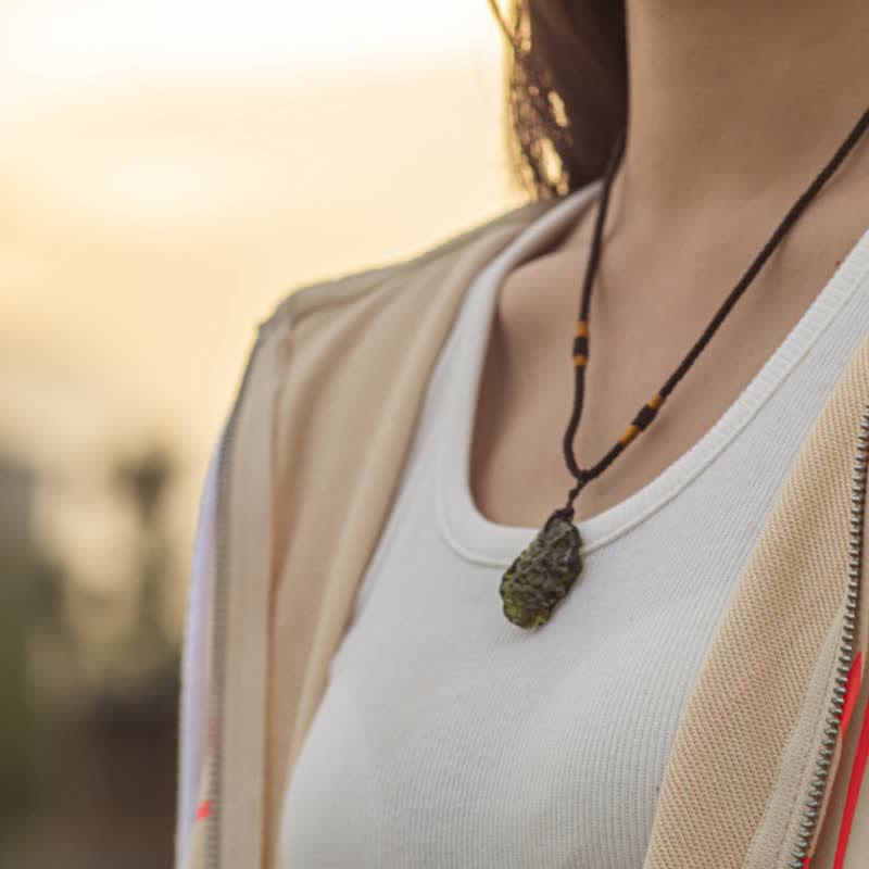 Skanto | Purification Green Moldavite Necklace - Alina