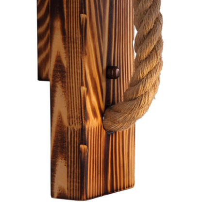 Wood Rope Industrial Wall Light