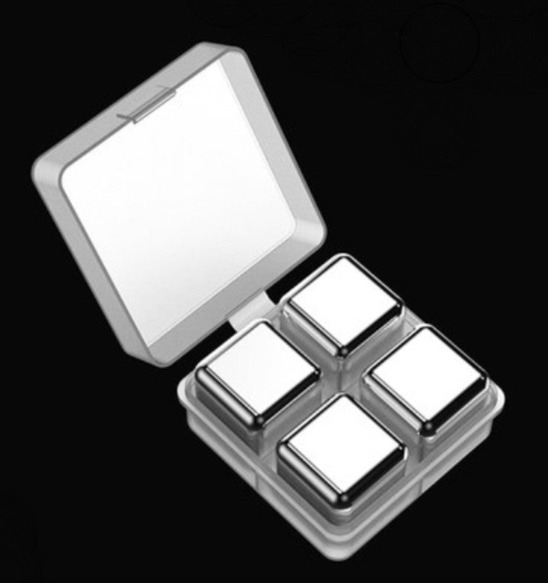 Skanto | Reusable 304 Stainless Steel Ice Cubes, with 3-Minute Quick Cooling and Portable Storage Box, Without Diluting Flavor, for Drinks, Coffee, Wine, and More