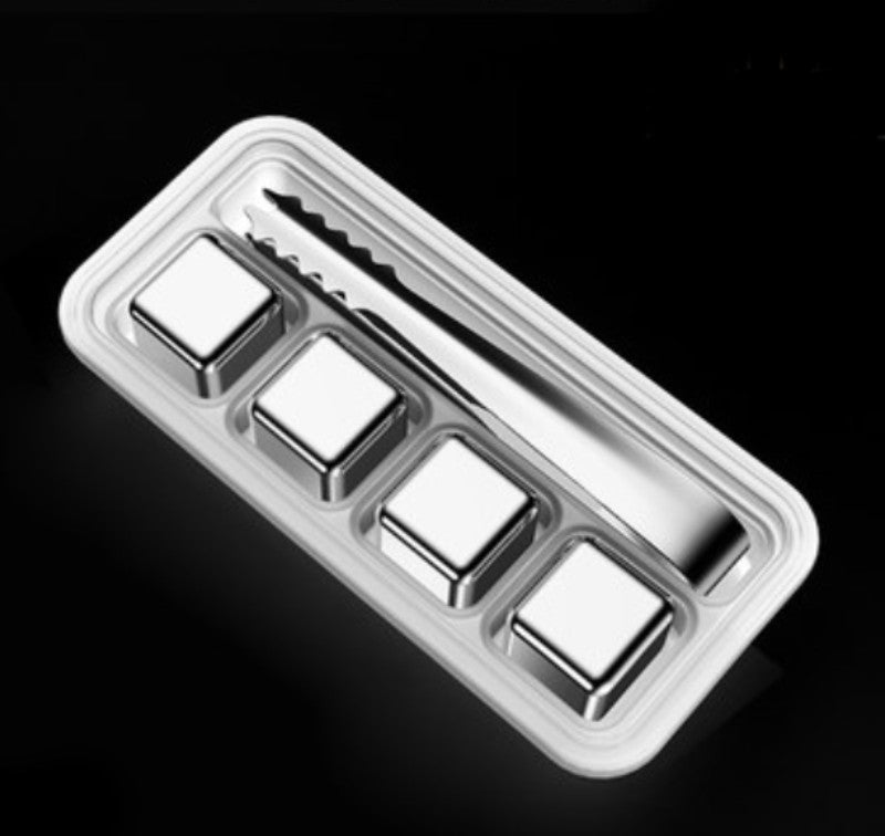 Skanto | Reusable 304 Stainless Steel Ice Cubes, with 3-Minute Quick Cooling and Portable Storage Box, Without Diluting Flavor, for Drinks, Coffee, Wine, and More