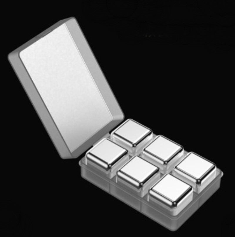 Skanto | Reusable 304 Stainless Steel Ice Cubes, with 3-Minute Quick Cooling and Portable Storage Box, Without Diluting Flavor, for Drinks, Coffee, Wine, and More