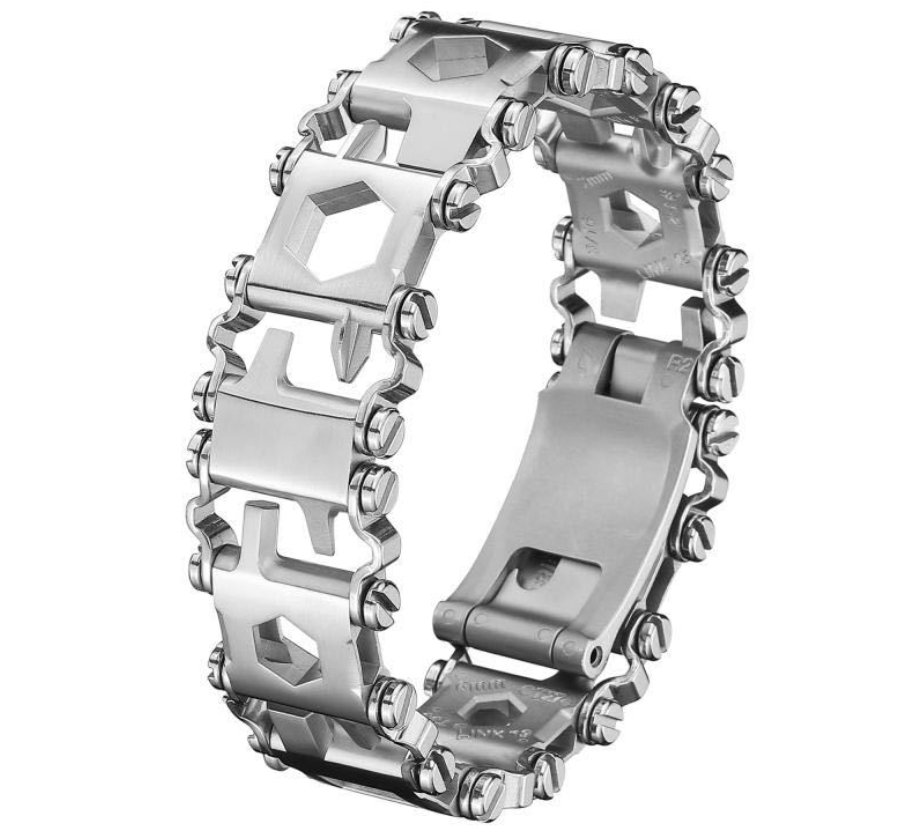Skanto | 29-in-1 Multifunctional Stainless Steel Watch Strap/Bracelet, with 29 Hidden Practical Tools, for Sailing, Travel, Camping & Hiking