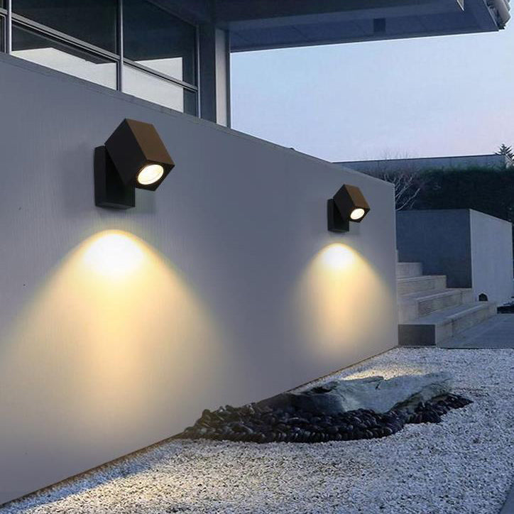 Modern Outdoor Waterproof Square Spotlight Adjustable Angle LED Garden Wall Sconce Lamp | Kalsten