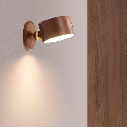 Skanto | Simple Wood USB Rechargeable Touch Magnet LED Night Light Wall Lamp