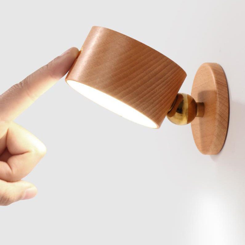 Skanto | Simple Wood USB Rechargeable Touch Magnet LED Night Light Wall Lamp