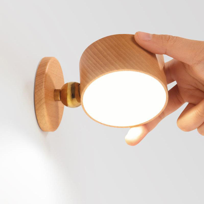 Skanto | Simple Wood USB Rechargeable Touch Magnet LED Night Light Wall Lamp