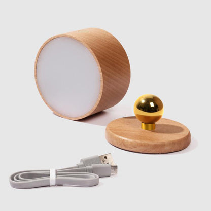 Skanto | Simple Wood USB Rechargeable Touch Magnet LED Night Light Wall Lamp