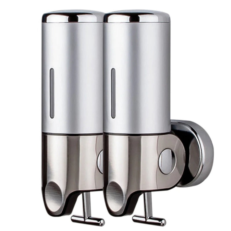 Wall-Mounted Stainless Steel Soap Holder and Dispenser for Bathroom Shower Soap Pump