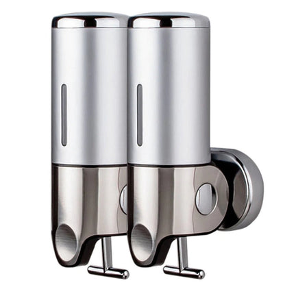 Wall-Mounted Stainless Steel Soap Holder and Dispenser for Bathroom Shower Soap Pump