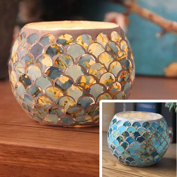 Skanto | Mosaic Glass Candle Holder for Home Decor