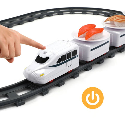 Skanto | Rotary Sushi Train Toy Roller Coaster Conveyor Belt Set - Battery Operated