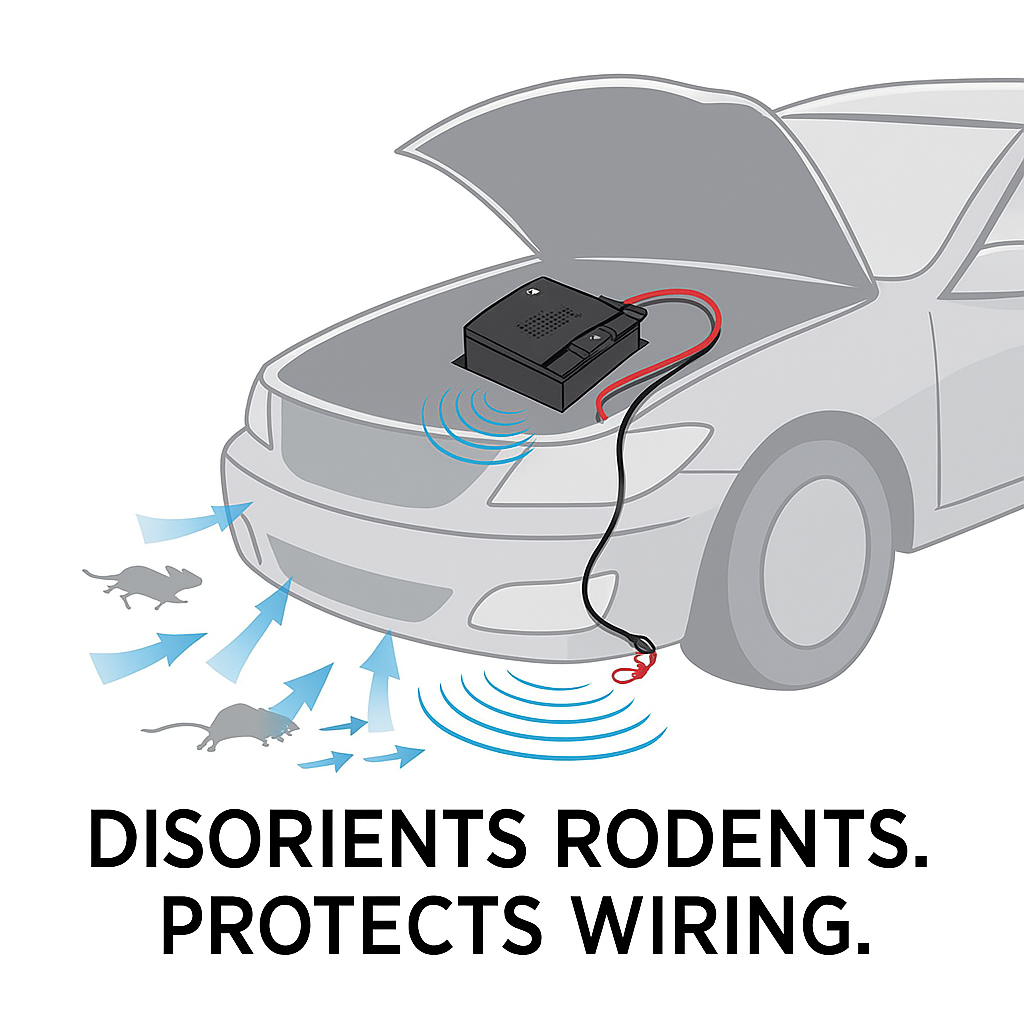 BowLift | Ultrasonic Car Mice Repeller | Portable. Self-Powered & Effective for Vehicle Protection Against Rodents