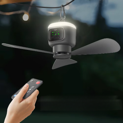 BowLift | Ultimate Outdoor 12000mAh Rechargeable Ceiling Fan with LED Light